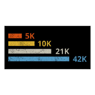 Póster Distancias Corriendo II - 5K 10K 21K 42K Maratonis