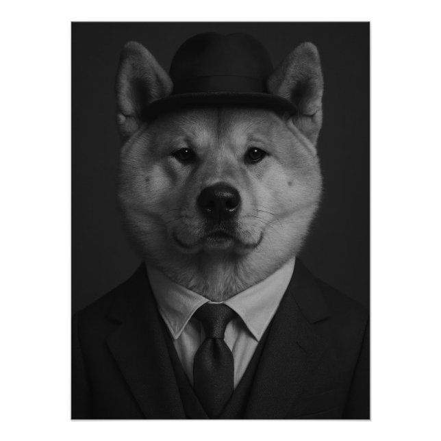 Póster Distinguished Akita Inu Dog Portrait (Anverso)