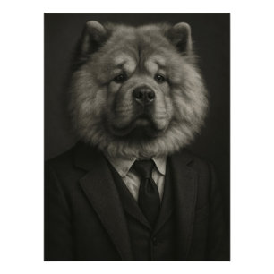 Póster Distinguished Chow Chow in Suit - Elegant