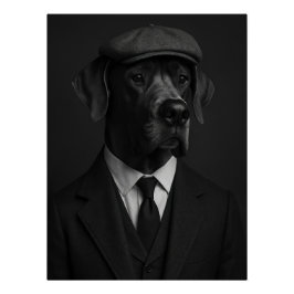 Póster Distinguished Great Dane in Suit & Flat Cap