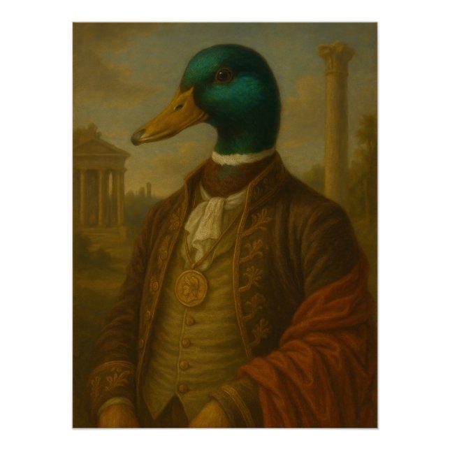 Póster Distinguished Mallard Gentleman Portrait (Anverso)