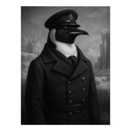 Póster Distinguished Penguin Captain Portrait