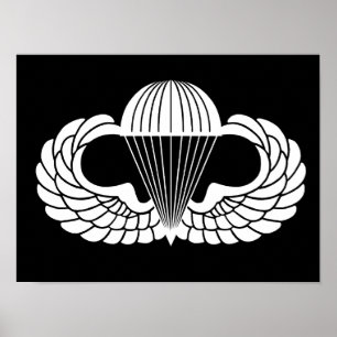 Póster distintivo de paracaidista