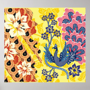 Póster Distintivos motivos de la batik indonesia