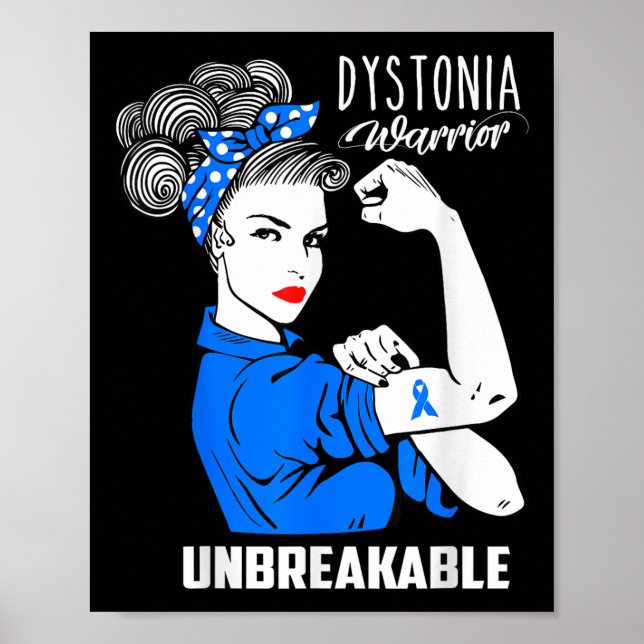 Póster Distonia Awareness Unbreakabe Warrior Gift Shirt (Frente)