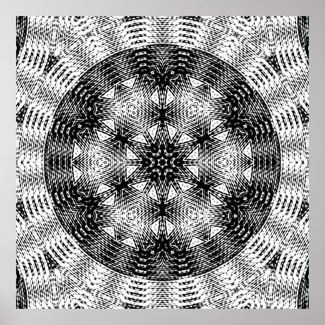 Póster Distorsión de onda sinusoidal a cuadros reflejada  (Frente)
