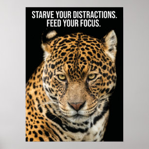 Póster Distracciones hambrientas, enfoque de alimentación