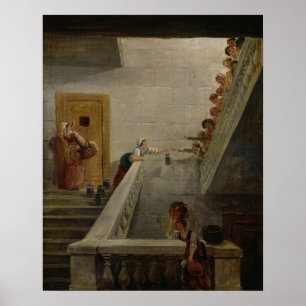 Póster Distribución de leche en la prisión de St. Lazare,