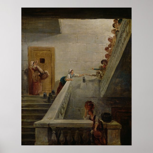 Póster Distribución de leche en la prisión de St. Lazare, (Frente)