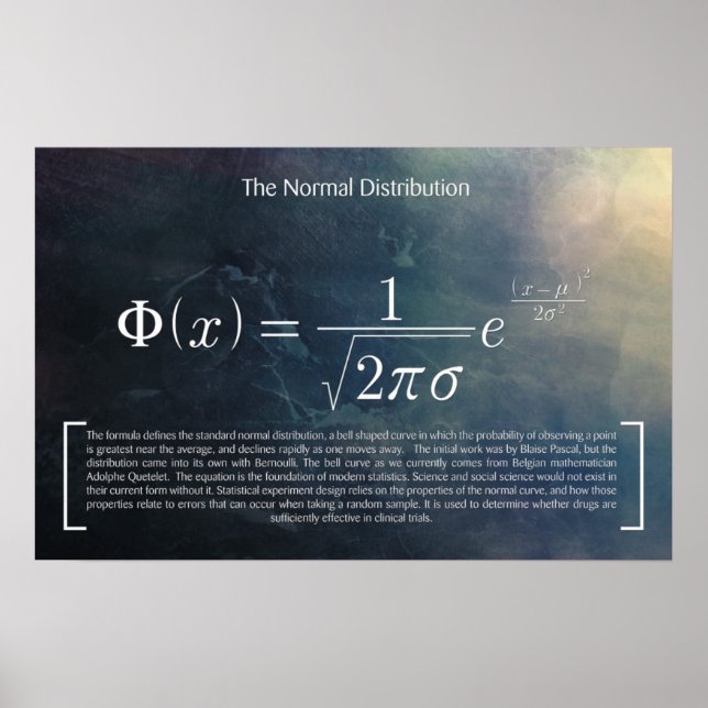 Póster Distribución normal - Poster matemático (Frente)