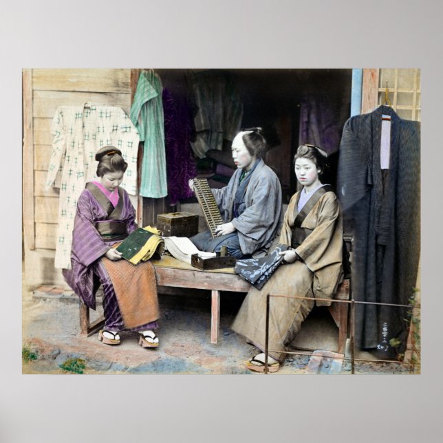 Póster Distribuidor de tela de Japón 1870 (Frente)