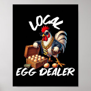 Póster Distribuidor local de huevos de gallina retro dive