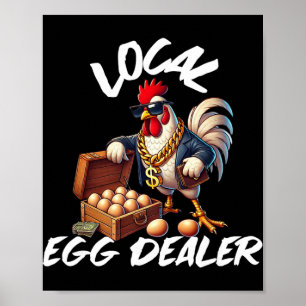 Póster Distribuidor local de huevos Gallina retro Diverti