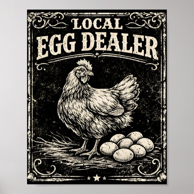 Póster Distribuidor local de huevos granja de pollos dive (Frente)