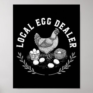 Póster Distribuidor local de huevos Pollo retro Huevo div