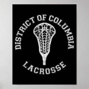Póster District Of Columbia Lacrosse Chicas Lax Retro Dis