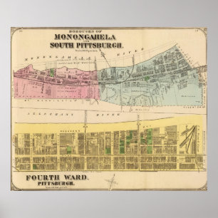 Póster Distrito 4 de Monongahela, distrito de S Pittsburg