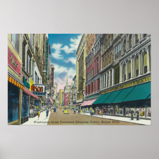 Póster Distrito comercial de WA Street Downtown