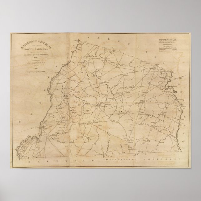 Póster Distrito de Edgefield, Carolina del Sur (Frente)