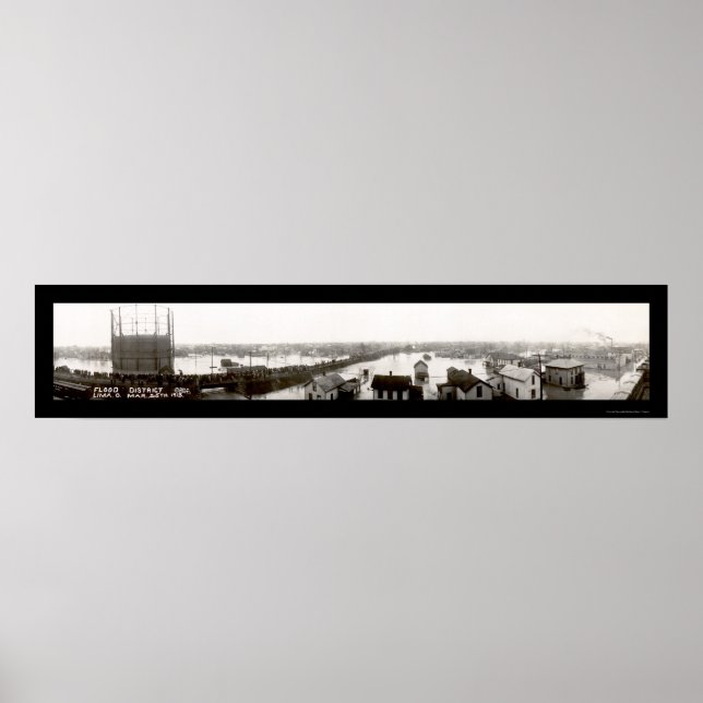 Póster Distrito de Inundaciones OH de Lima Foto 1913 (Frente)
