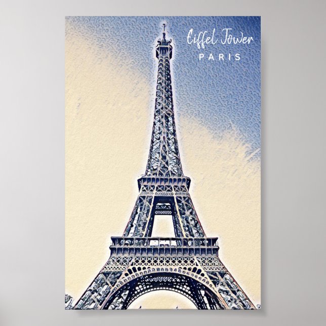 Póster Distrito de la Torre Eiffel París Francia (Frente)