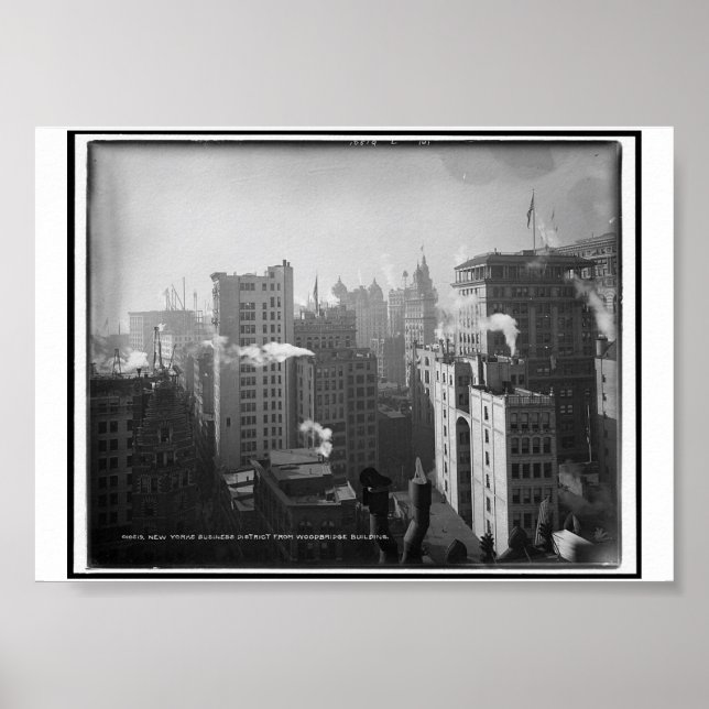 Póster Distrito de negocios de Nueva York, edificio Woodb (Frente)