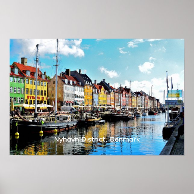 Póster Distrito de Nyhavn, Dinamarca, (Frente)