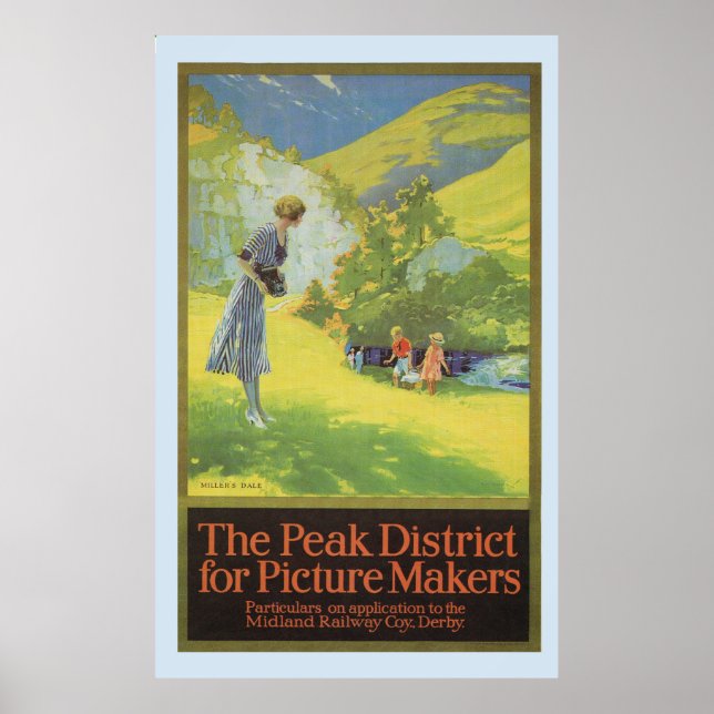 Póster Distrito De Peak En El Ferrocarril De Midland Coy  (Frente)