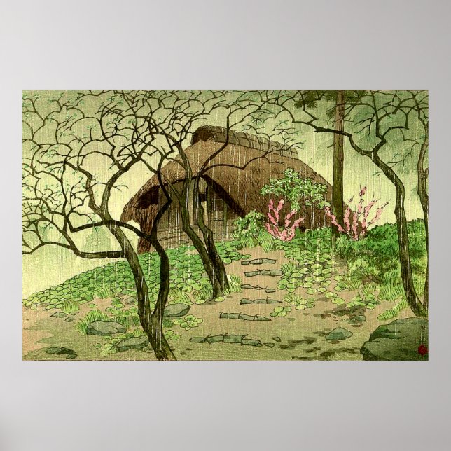 Póster Distrito de Suenaga en Rain Kasamatsu Shiro 1939 (Frente)