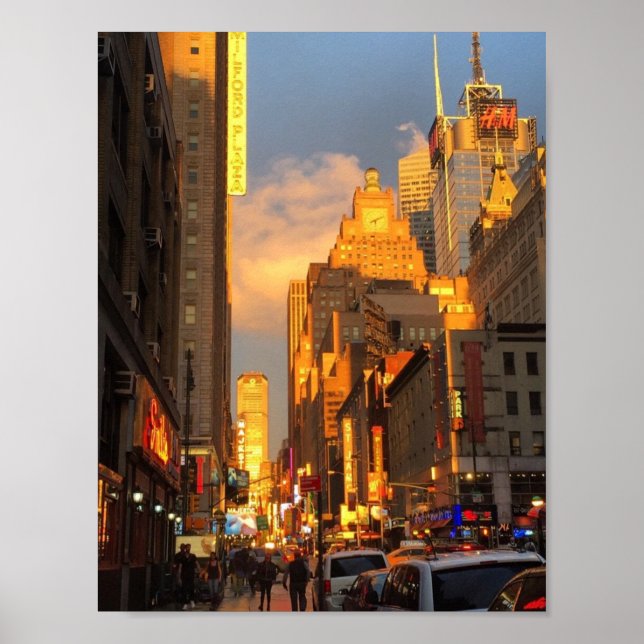 Póster Distrito de Teatro de Broadway en Nueva York (Frente)