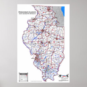 Póster Distritos legislativos del estado - Downstate