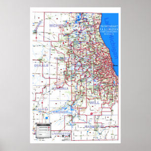Póster Distritos legislativos estatales - Illinois norori