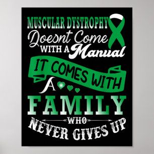 Póster Distrofia muscular Conciencia Familia Apoyo Verde