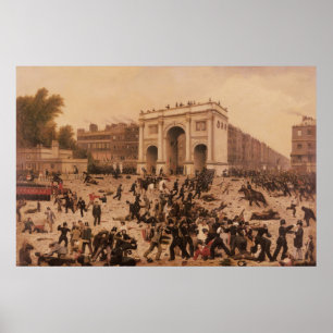 Póster Disturbios por el maletero en Hyde Park, 1866