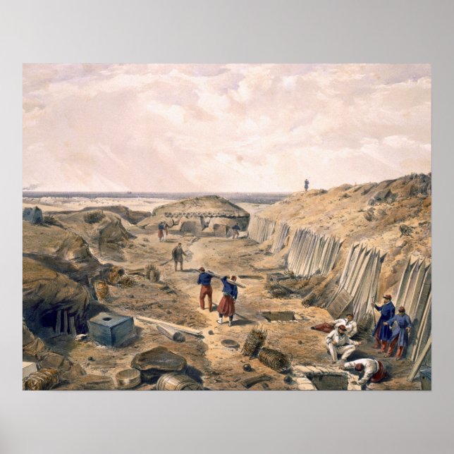 Póster Ditch of the Bastion du Mat, plate from 'The Seat (Frente)