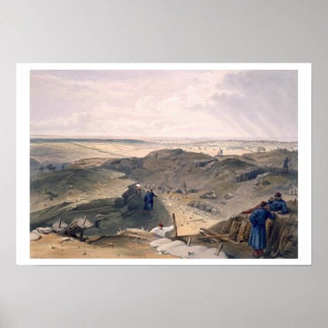 Póster Ditch of the Malakoff, plate from 'The Seat of War (Frente)
