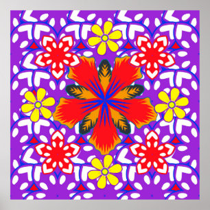 Póster Ditsy lindo patrón floral sin costuras en blanco, 