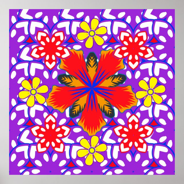 Póster Ditsy lindo patrón floral sin costuras en blanco,  (Frente)