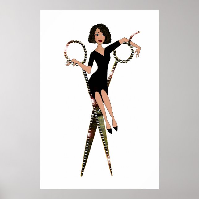 Póster Diva afroamericana "Shear Diva" (Frente)