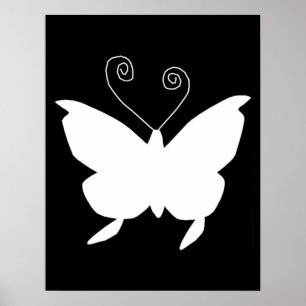 Póster Diva Butterfly In White