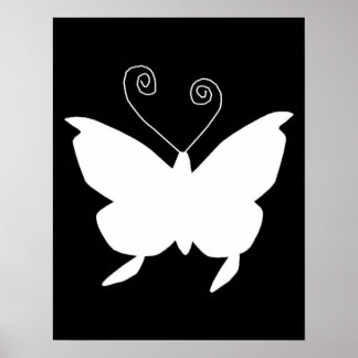 Póster Diva Butterfly In White