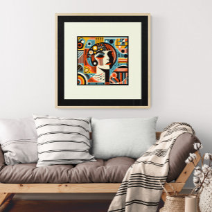 Póster Diva del Deco: Un tributo geométrico