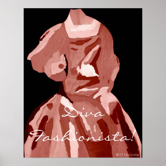 Póster Diva Fashionista En Poster Neutral (Frente)