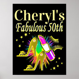 PÓSTER DIVA PERSONALIZADO 50 Y FABULOUS