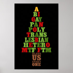Póster Diversidad de árbol de Navidad