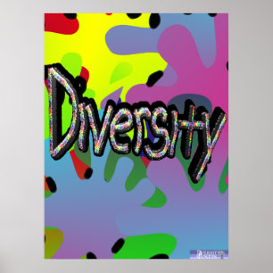 Póster Diversidad en poster de las palabras