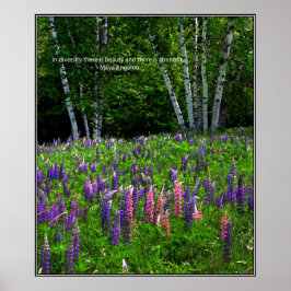 Póster Diversidad exprimida en un campo de lupa