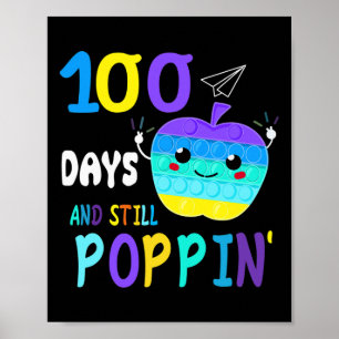 Póster Diversión 100 Días De Escuela Para Amantes De Fidg