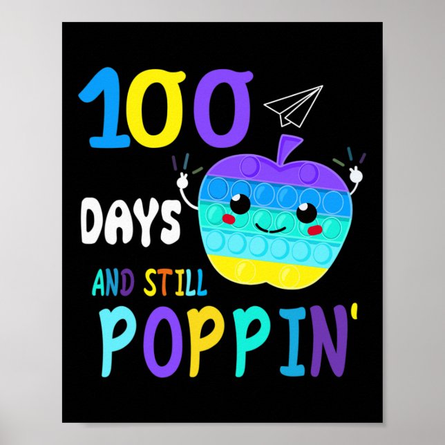 Póster Diversión 100 Días De Escuela Para Amantes De Fidg (Frente)