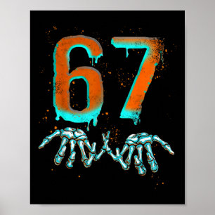 Póster Diversión 67 Meme Halloween Esqueleto 